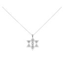 18ct White Gold 0.65ct Brilliant Cut Diamond Star Of David Pendant And Chain 18"
