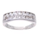 9ct White Gold Cubic Zirconia Two Row Ring