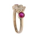 Children's 14ct Yellow Gold Red Gemstone Flower Stone Set Ring