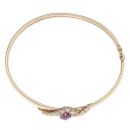 9ct Yellow Gold Cubic Zirconia And Amethyst Bangle