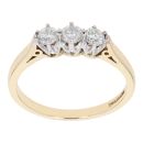 18ct Yellow Gold 0.50ct Diamond Trilogy Ring