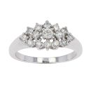 9ct White Gold 0.61ct Diamond Cluster Ring by Anya Belle