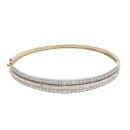 9ct Yellow Gold 3.00ct Brilliant and Princess Cut Diamond Bangle