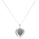 Silver Heart Locket Pendant and Chain 18" By Icesia