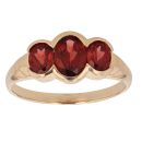 9ct Yellow Gold Three Stone Garnet Ring