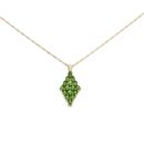 9ct Yellow Gold Diopside Pendant And Chain 18"