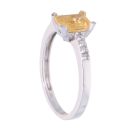 9ct White Gold Citrine and Diamond Rectangular Ring