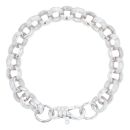9ct White Gold Patterned And Plain Belcher Bracelet 7.5"