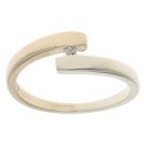 9ct Yellow And White Gold 0.02ct Brilliant Cut Diamond Solitaire Ring