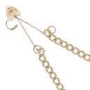 9ct Yellow Gold Heart Lock Charm Bracelet 7"