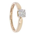 9ct Yellow Gold 0.09ct Diamond Cluster Ring by Anya Belle