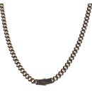 14ct Yellow Gold Monaco Classic Black Pave Lock Curb Chain 20"