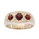 9ct Yellow Gold Garnet Three Stone Ring