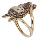 14ct Yellow Gold Brown Gemstone Bunny Ring