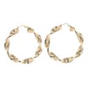 14ct Yellow Gold Greek Key Twist Hoop Earrings