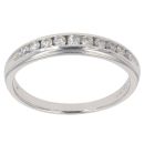 9ct White Gold 0.25ct Brilliant Cut Diamond Half Eternity Ring