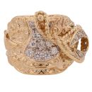 9ct Yellow Gold Cubic Zirconia Saddle Ring