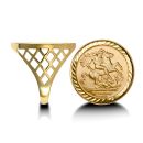 9ct Yellow Gold Half St George Insert Basket Ring