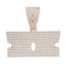 9ct Yellow Gold Cubic Zirconia Razorblade Pendant