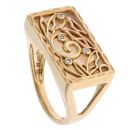 9ct Yellow and Rose Gold 0.05ct Diamond Clogau Tylwyth Mother Of Pearl Ring