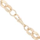 9ct Yellow Gold Patterned and Plain Belcher Chain 28"
