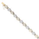 14ct Yellow and White Gold Swirl Bracelet 7"
