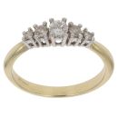 18ct Yellow Gold 0.25ct Brilliant Cut Diamond Five Stone Ring