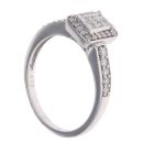 9ct White Gold 0.38ct Princess and Brilliant Cut Diamond Cluster Ring