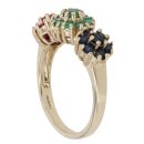 9ct Yellow Gold Multi Gemstone Cluster Ring