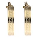 14ct Yellow Gold Greek Key Hoop Earrings