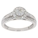 9ct White Gold Brilliant Cut 0.36ct Diamond Cluster Ring
