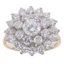 9ct Yellow Gold Cubic Zirconia Cluster Ring