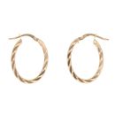 9ct Yellow Gold Patterned Hoop Earrings
