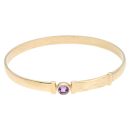 9ct Yellow Gold Amethyst Plain and Patterned Bangle