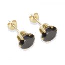 9ct yellow gold 7mm black CZ stud Earrings