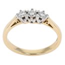 18ct Yellow Gold 0.33ct Diamond Trilogy Ring