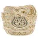 9ct Yellow Gold Patterned Saddle Ring