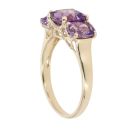 9ct Yellow Gold Three Stone Amethyst Ring