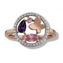 9ct Rose Gold Coloured Cubic Zirconia Butterfly Ring