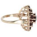 9ct Yellow Gold Garnet Cluster Ring