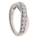 9ct White Gold 0.50ct Brilliant Cut Diamond Crossover Ring