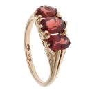 9ct Yellow Gold Three Stone Garnet Ring