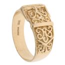 9ct Yellow Gold Patterned Buckle Ring