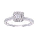 9ct White Gold Square 0.33ct Diamond Cluster Ring