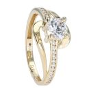 9ct Yellow Gold Cubic Zirconia Solitaire Twist Ring