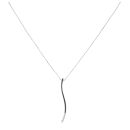 18ct White Gold 0.04ct Diamond Pendant and Chain 18"