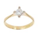 18ct Yellow Gold 0.50ct Princess Cut Diamond Solitaire Ring