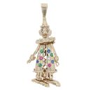 9ct Yellow Gold Multi-Gemstone Clown Pendant