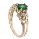 9ct Yellow Gold 0.02ct Diamond and Diopside Butterfly Ring