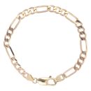 9ct Yellow Gold Figaro Bracelet 7"